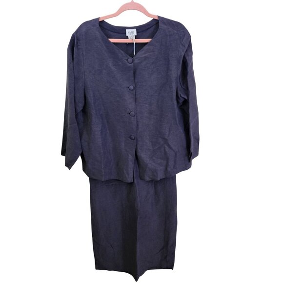 Eileen Fisher Vintage Linen Silk Lagonlook Minimalist Maxi Skirt Set Size M/L - Picture 1 of 9
